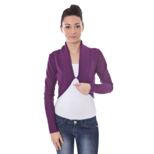 Chic Purple Wool Sweater with Long Sleeves
