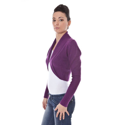 Chic Purple Wool Sweater with Long Sleeves