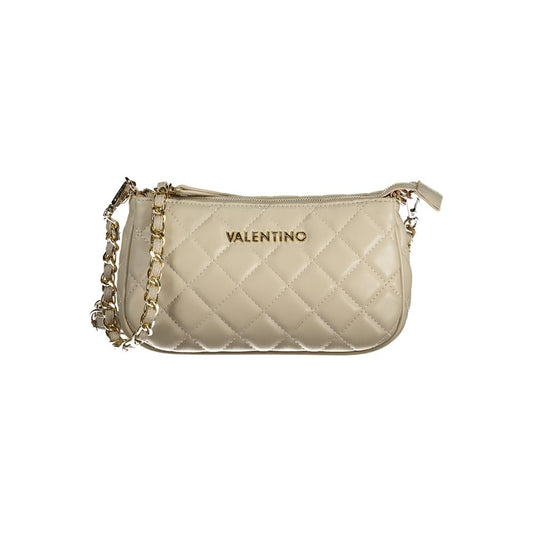 Mario Valentino White Faux Leather Handbag with Chic Detailing