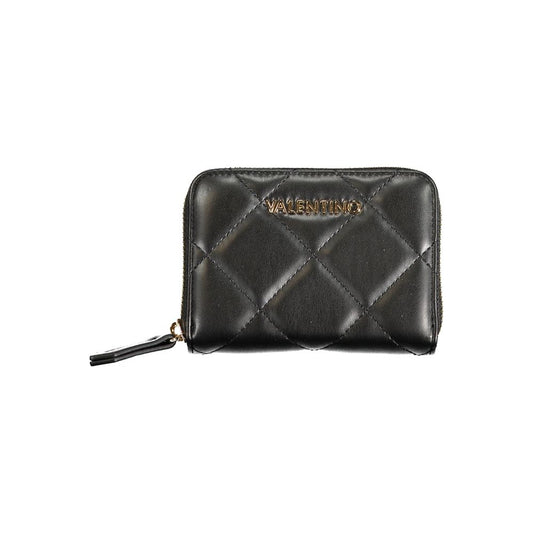 Mario Valentino Black Faux Leather Wallet with Contrast Detail
