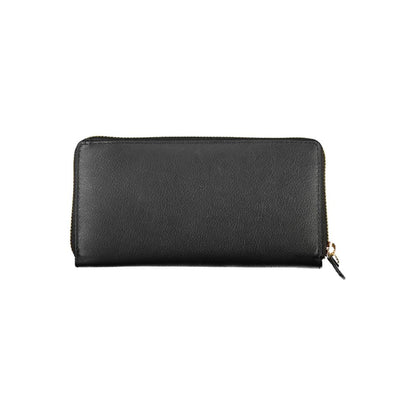 Valentino Bags Black Faux Leather Wallet with Zip Closure
