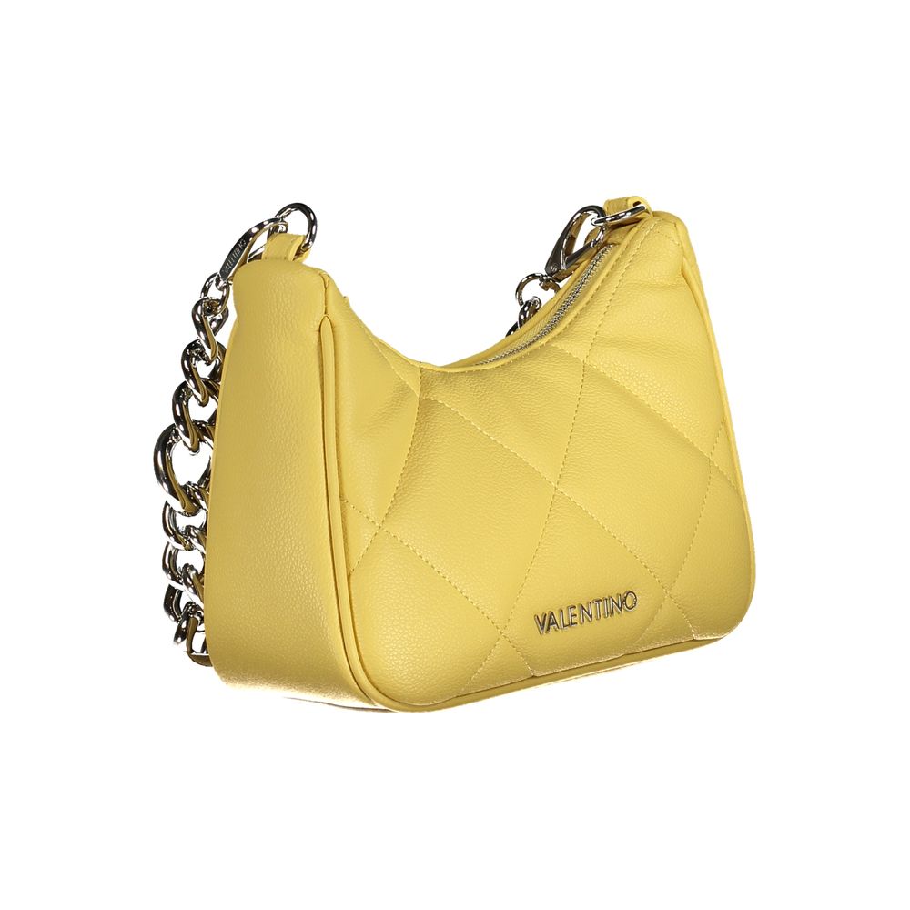 Valentino Bags Yellow Faux Leather Handbag with Chain Handle