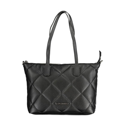 Valentino Bags Black Faux Leather Handbag with Chain and Shoulder Straps