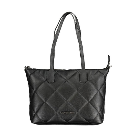 Valentino Bags Black Faux Leather Handbag with Chain and Shoulder Straps