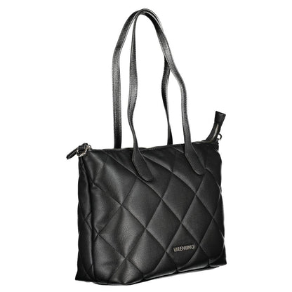 Valentino Bags Black Faux Leather Handbag with Chain and Shoulder Straps