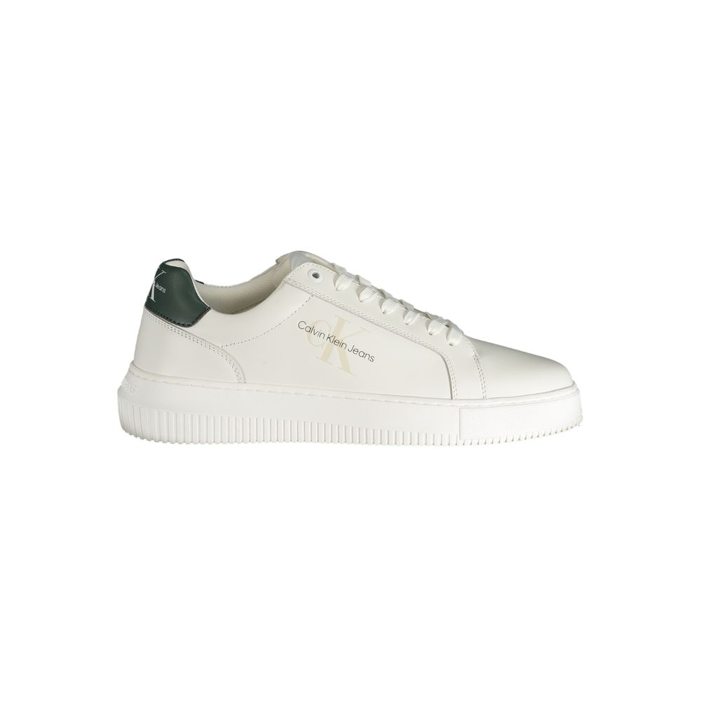 Calvin Klein White Polyester Sneaker: Sporty Elegance Redefined