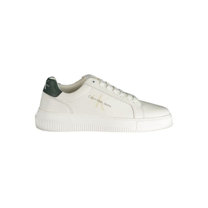 Calvin Klein White Polyester Sneaker: Sporty Elegance Redefined