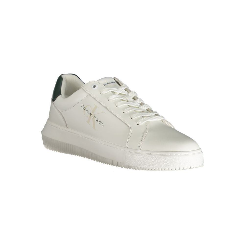 Calvin Klein White Polyester Sneaker: Sporty Elegance Redefined