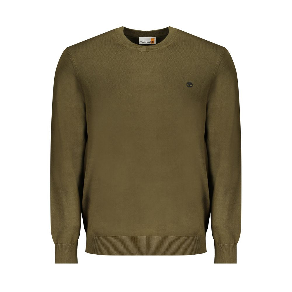 Timberland Green Cotton Sweater - Crew Neck Long Sleeved T-Shirt
