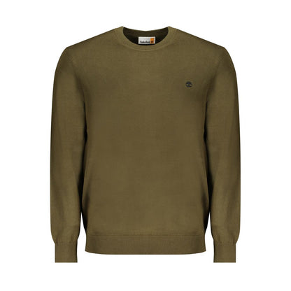 Timberland Green Cotton Sweater - Crew Neck Long Sleeved T-Shirt