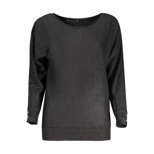 Guess Jeans Black Viscose Sweater - Elegant Comfort