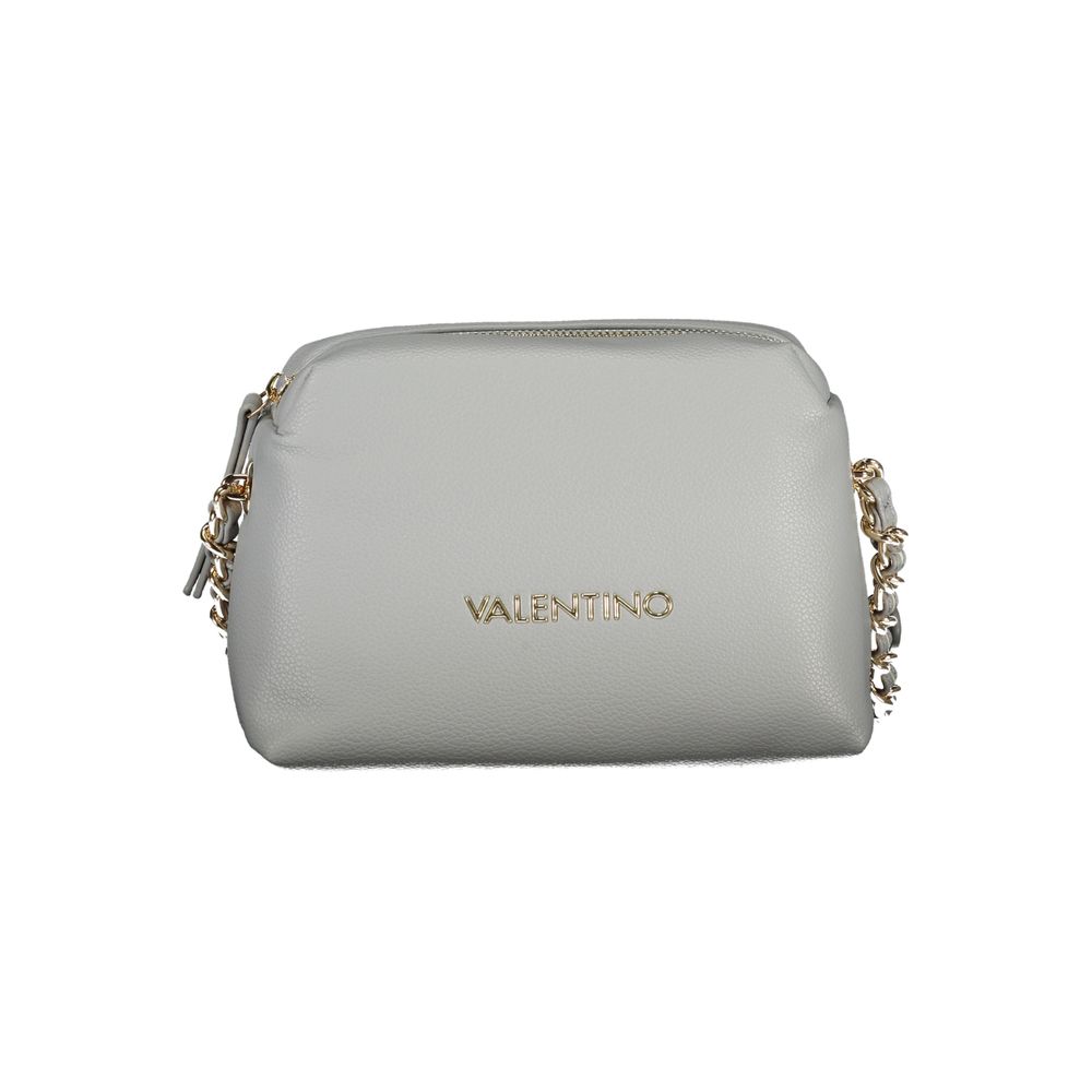 Mario Valentino Gray Polyethylene Handbag with Adjustable Chain Strap