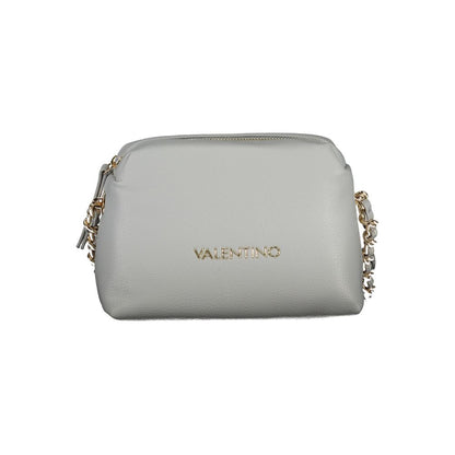 Mario Valentino Gray Polyethylene Handbag with Adjustable Chain Strap