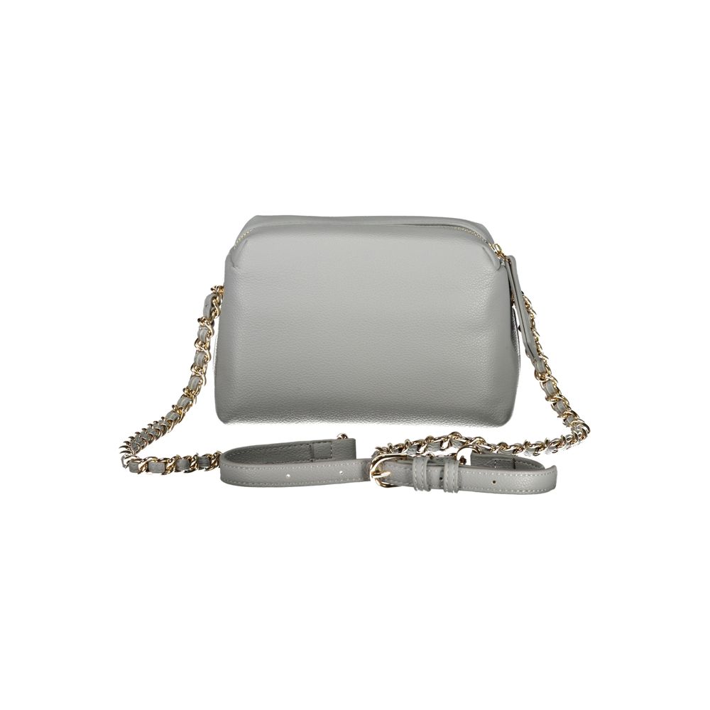 Mario Valentino Gray Polyethylene Handbag with Adjustable Chain Strap