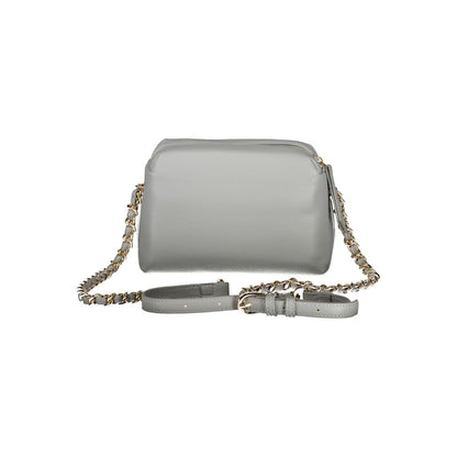 Mario Valentino Gray Polyethylene Handbag with Adjustable Chain Strap