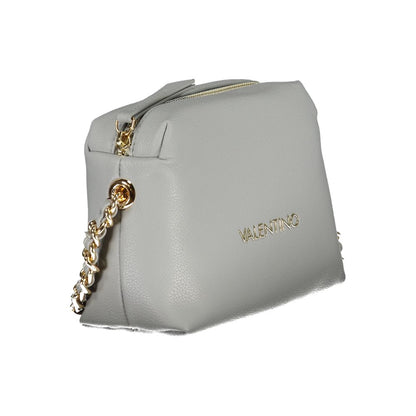 Mario Valentino Gray Polyethylene Handbag with Adjustable Chain Strap