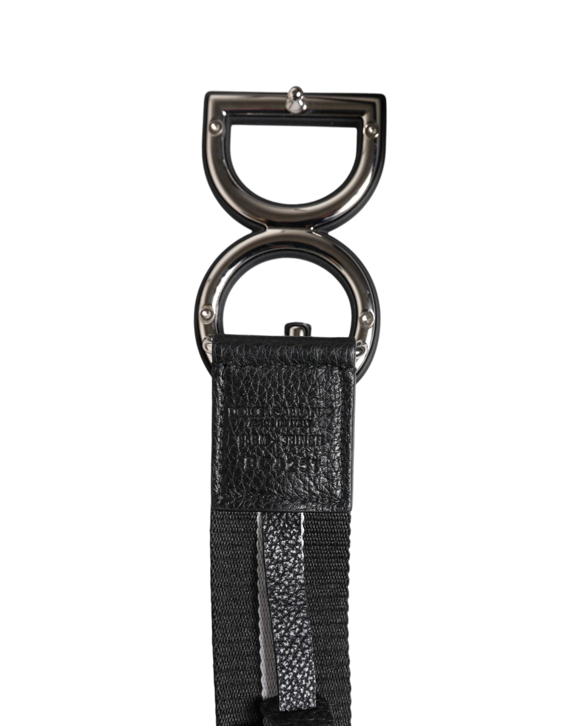 Dolce & Gabbana Black Logo Print DG Buckle Belt