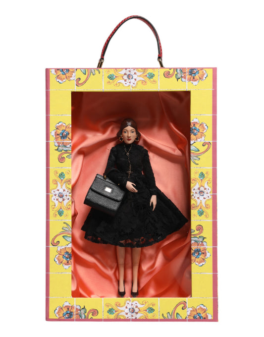 Dolce & Gabbana Black Dress Ceramic Porcelain Fashion Leather Sicily Dolls - CARMELA nr 160/200