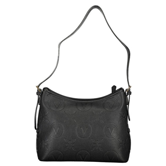 Mario Valentino Black Faux Leather Handbag with Signature Logo