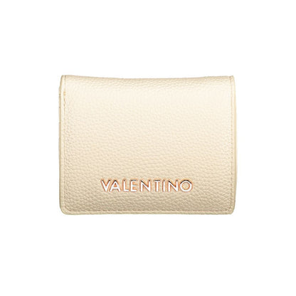 Mario Valentino Beige Faux Leather Wallet with Iconic Logo