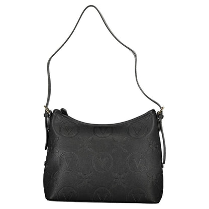 Mario Valentino Black Faux Leather Handbag with Signature Logo