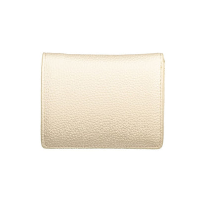 Mario Valentino Beige Faux Leather Wallet with Iconic Logo