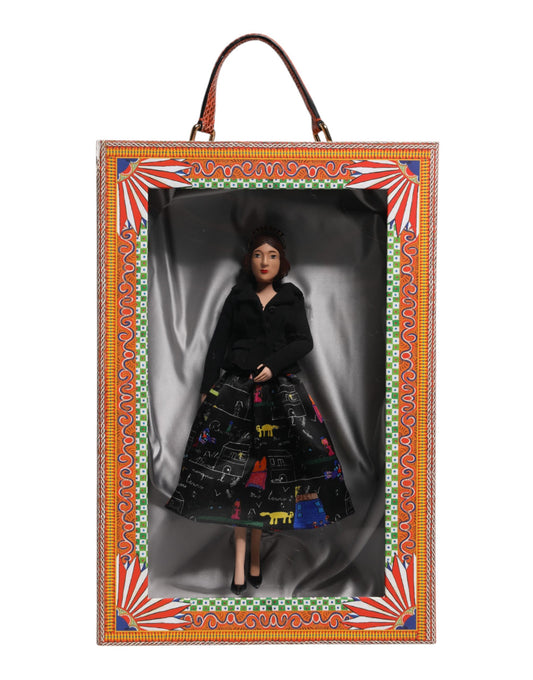 Dolce & Gabbana Black Dress Ceramic Porcelain Fashion Leather Sicily Doll