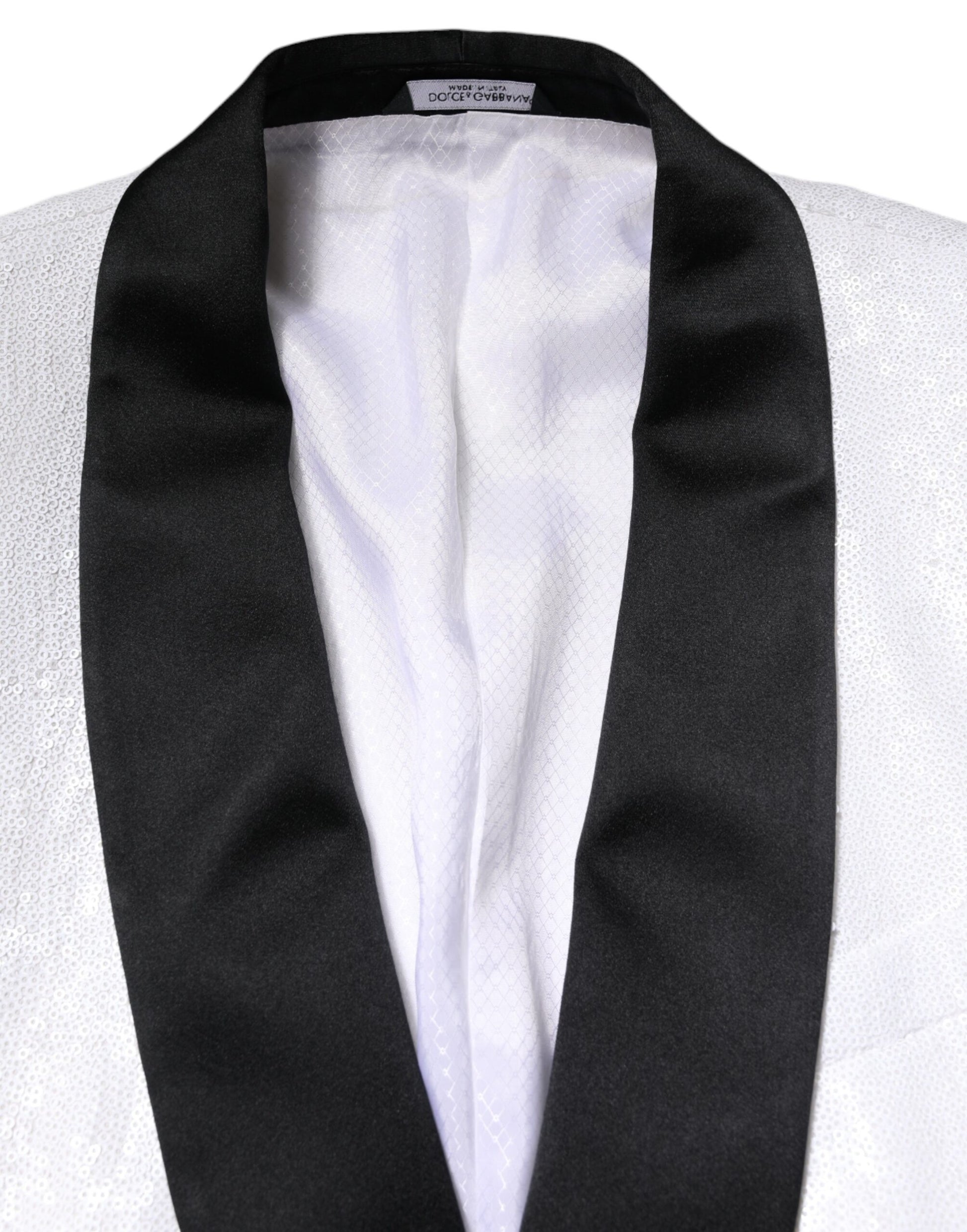Dolce & Gabbana White Nylon Single Breasted Blazer Coat