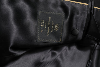 Dolce & Gabbana Black SICILIA Crystal-Embellished Coat Blazer