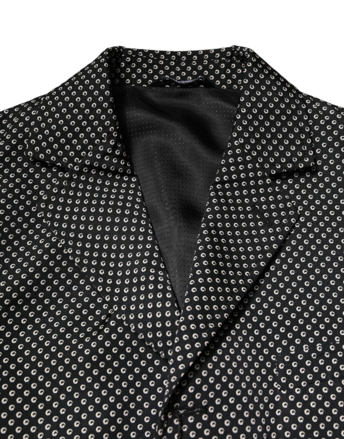 Dolce & Gabbana Black and White Patterned Men's Suit Coat Blazer