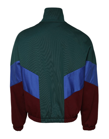 Dolce & Gabbana Multicolor Cotton Logo Full Zip Bomber Jacket