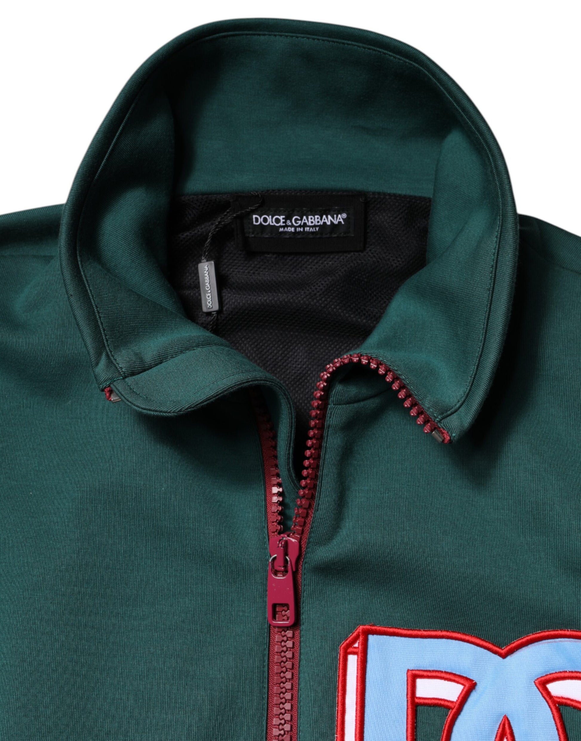 Dolce & Gabbana Multicolor Cotton Logo Full Zip Bomber Jacket