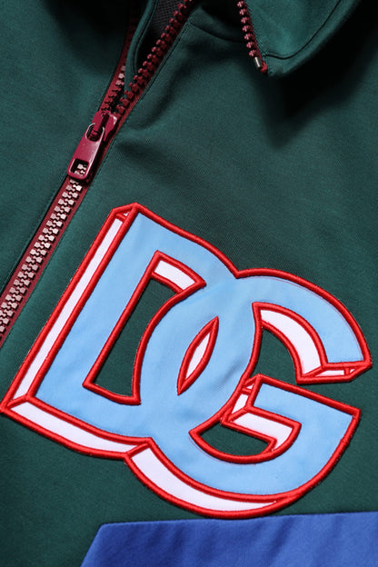Dolce & Gabbana Multicolor Cotton Logo Full Zip Bomber Jacket