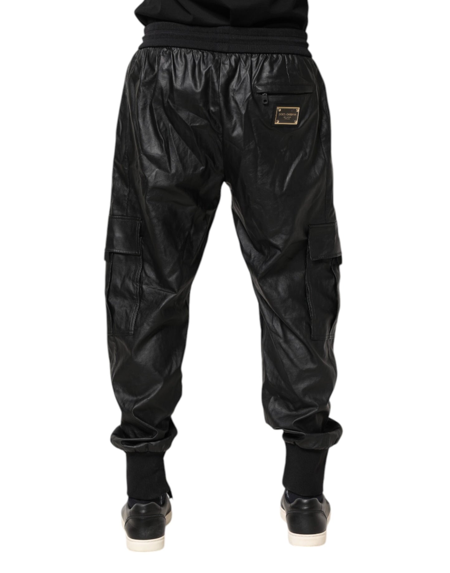 Dolce & Gabbana Black Cotton Cargo Jogger Sweatpants