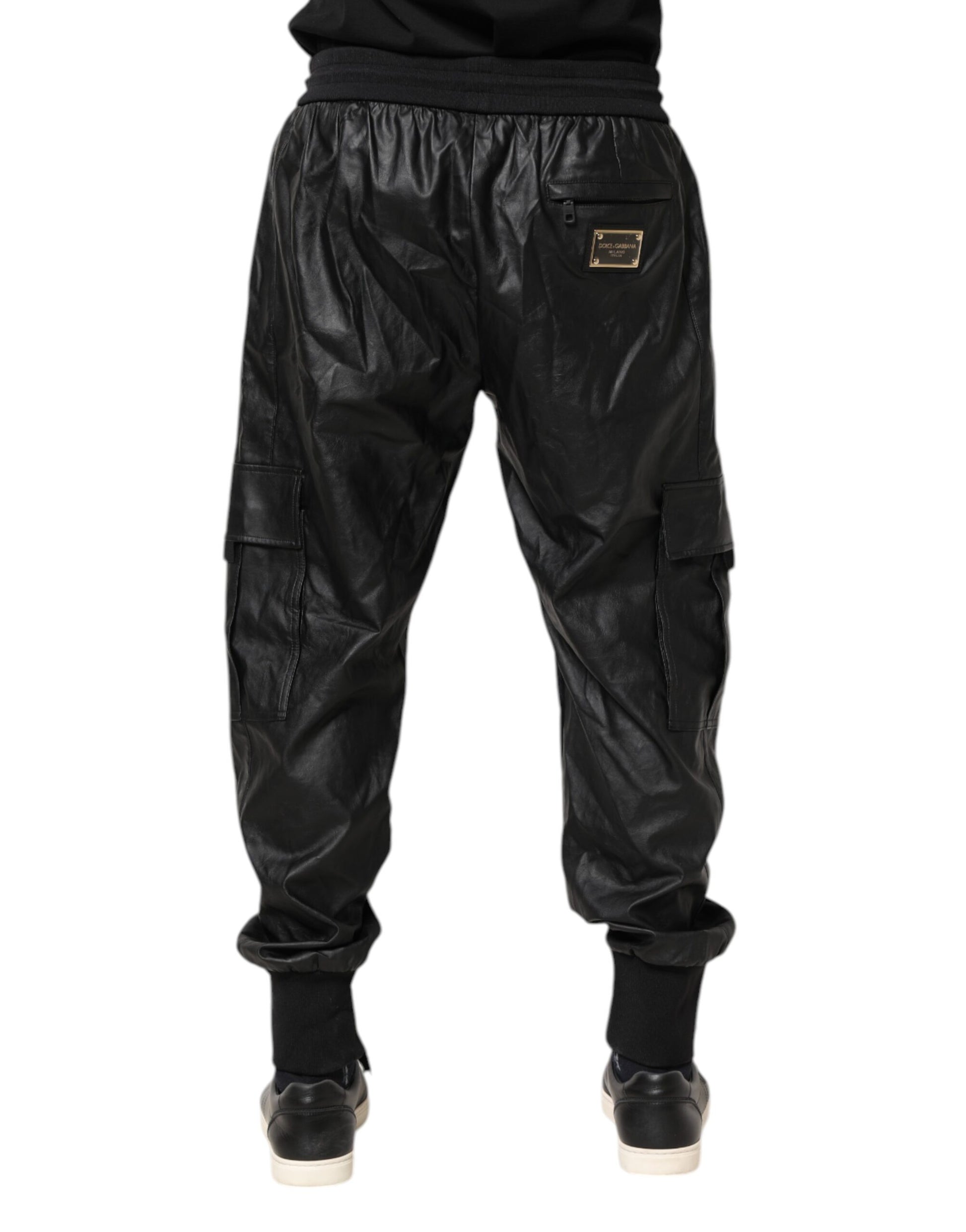 Dolce & Gabbana Black Cotton Cargo Jogger Sweatpants