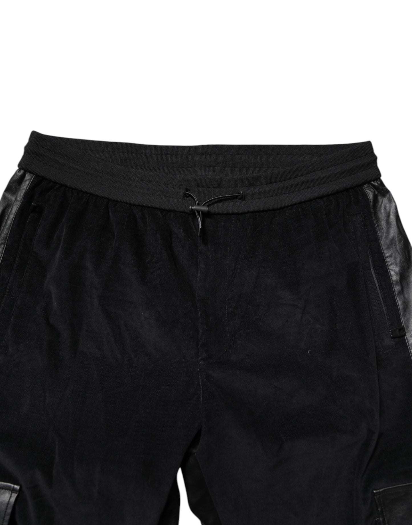 Dolce & Gabbana Black Cotton Cargo Jogger Sweatpants