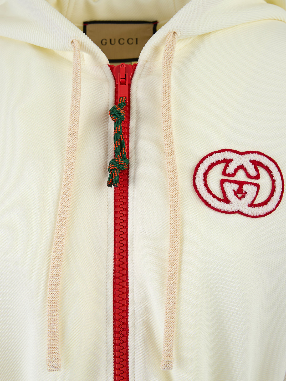 Gucci Cream Hooded Logo Sweat Playsuit