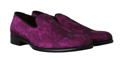 Elegant Silk-Wool Blend Loafers in Purple by Dolce & Gabbana
