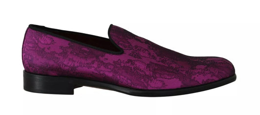 Elegant Silk-Wool Blend Loafers in Purple by Dolce & Gabbana