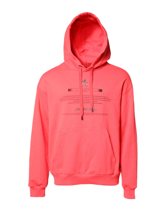Dolce & Gabbana Red Logo Printed Hooded Sweatshirt