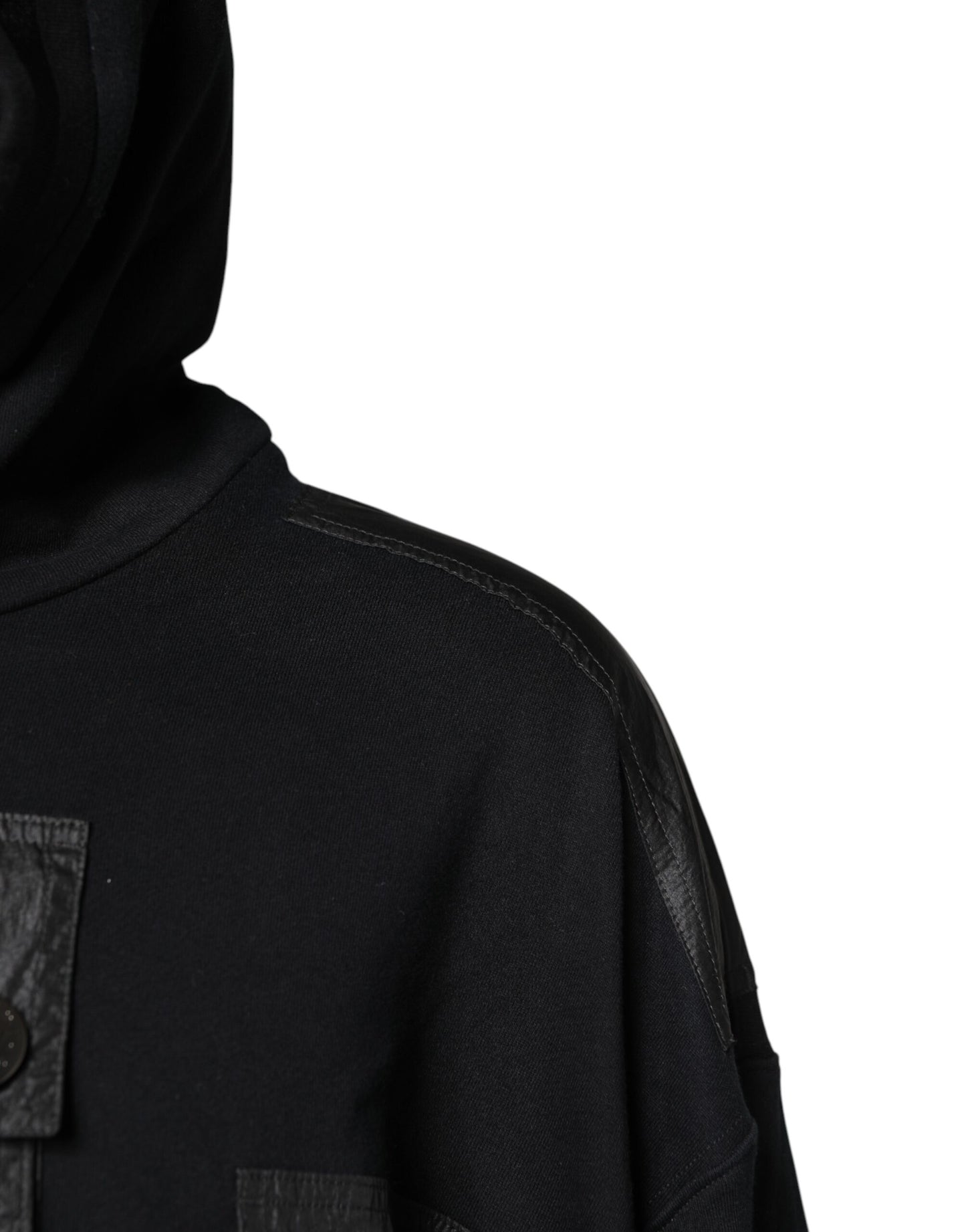 Dolce & Gabbana Black Cotton Hooded Sweatshirt