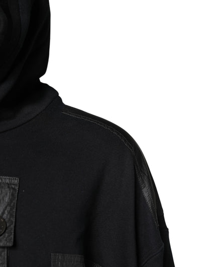 Dolce & Gabbana Black Cotton Hooded Sweatshirt