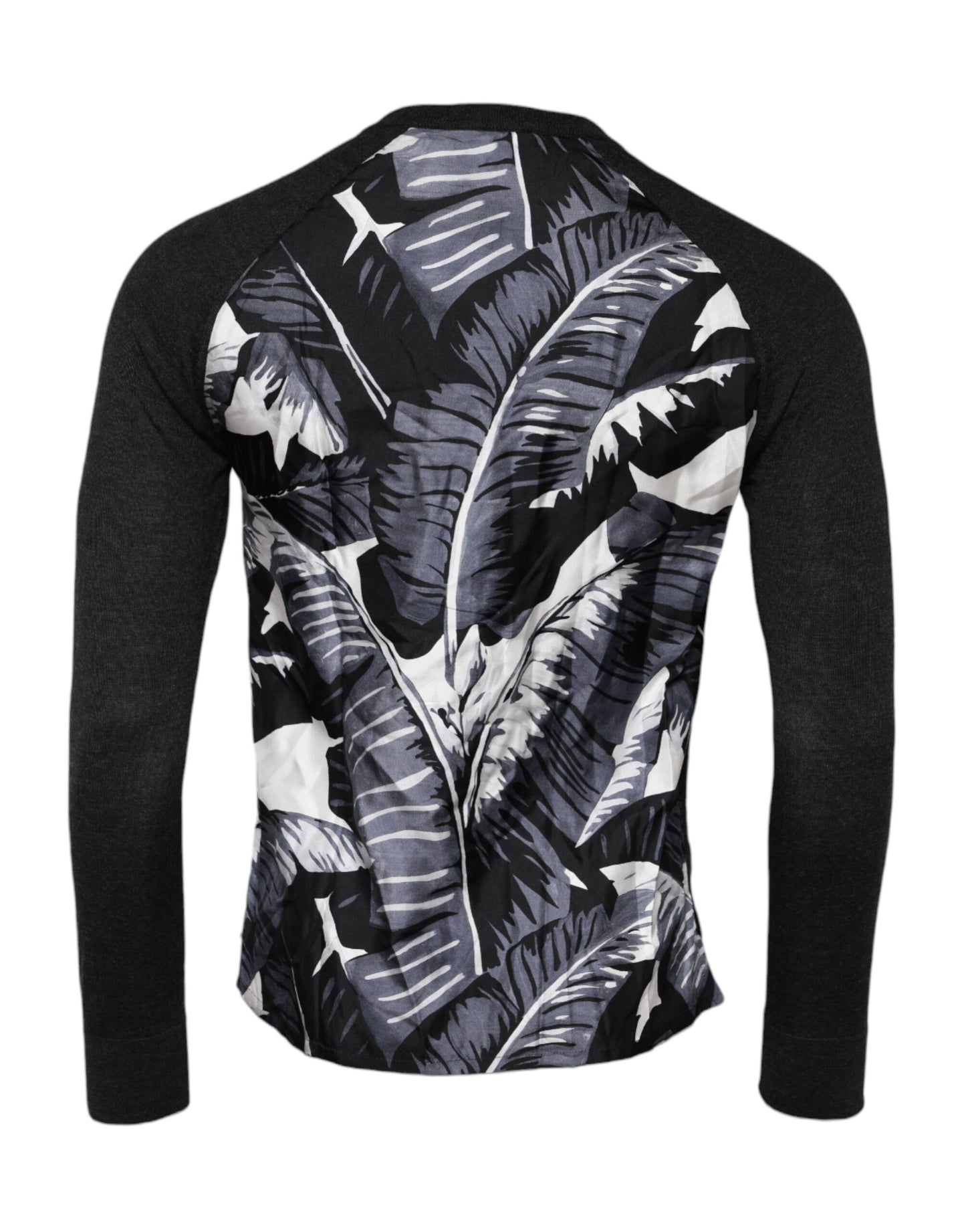 Dolce & Gabbana Black Printed Knitted Pullover Sweater