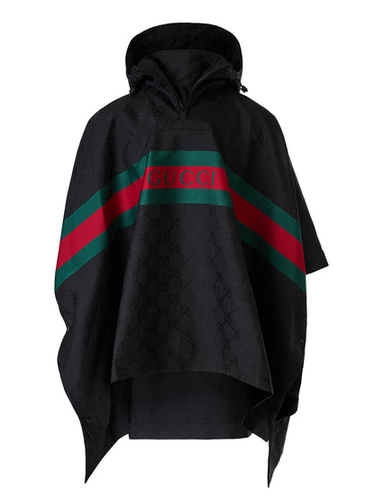 Gucci GG Jacquard Hooded Short Sleeve Oversized Jacket