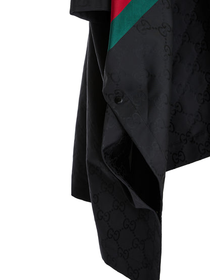 Gucci GG Jacquard Hooded Short Sleeve Oversized Jacket