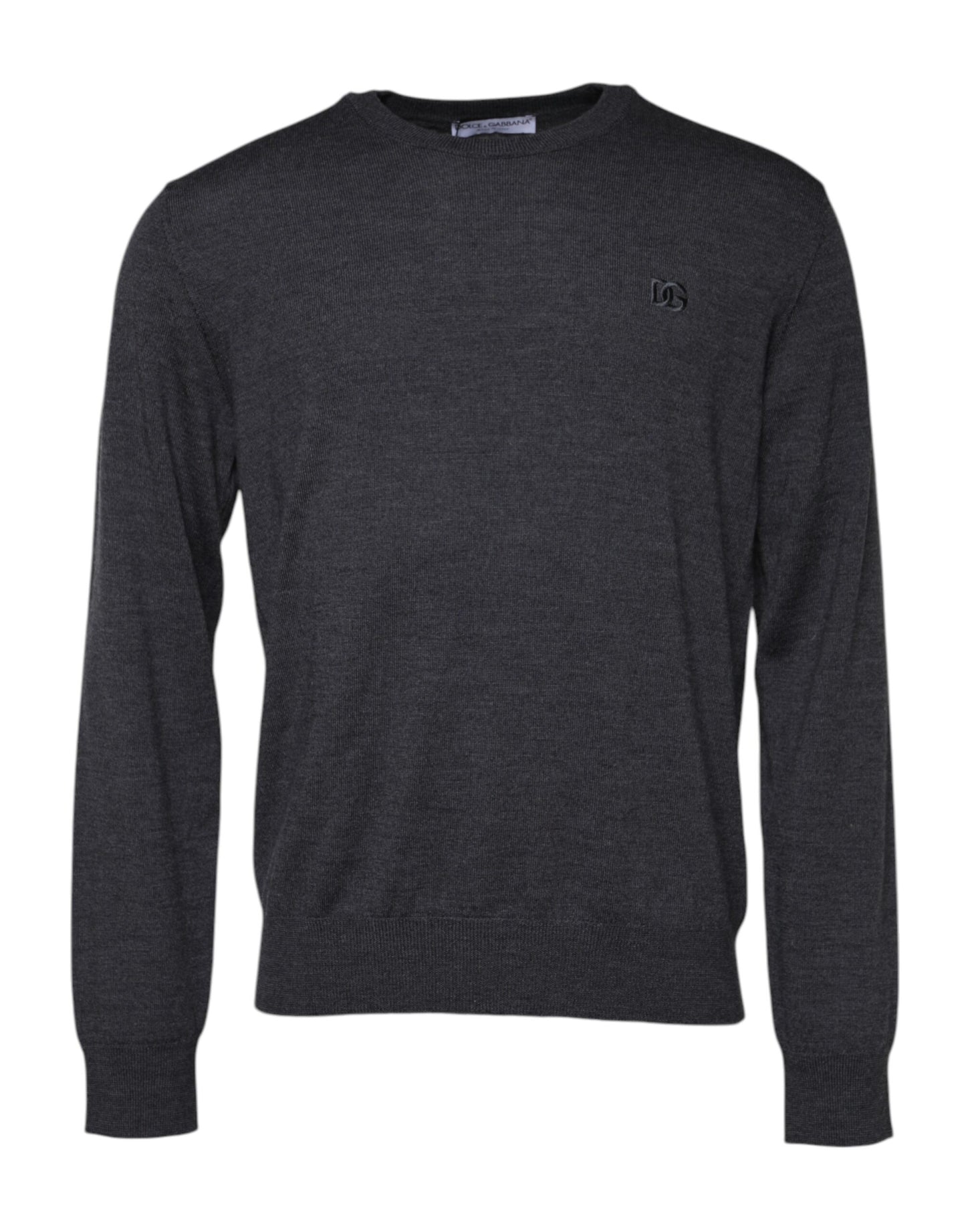 Dolce & Gabbana Gray Wool Logo Knitted Pullover Sweater