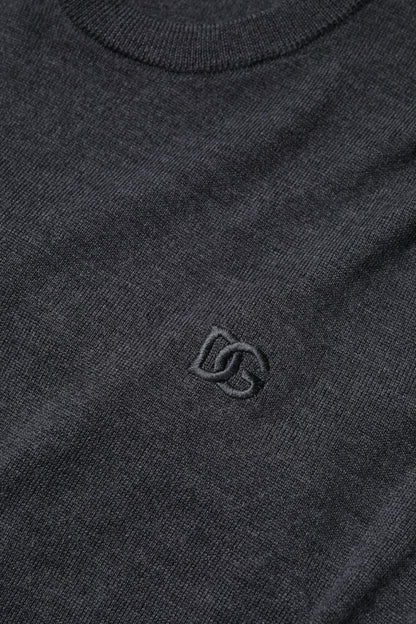 Dolce & Gabbana Gray Wool Logo Knitted Pullover Sweater