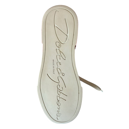 Dolce & Gabbana Women's Red & White Logo Portofino Sneakers