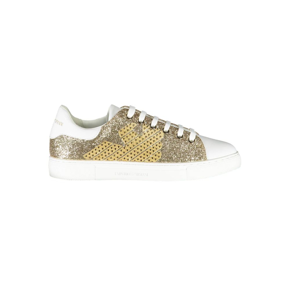 Emporio Armani Gold Polyester Women Sneakers