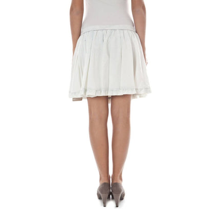 John Galliano White Cotton Skirt with Logo